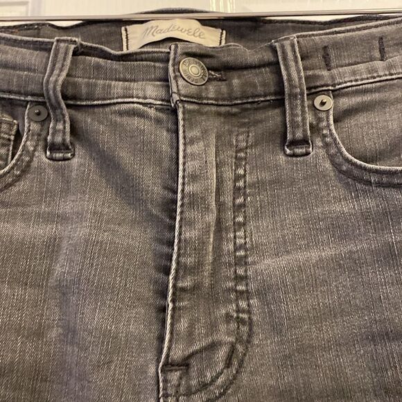 Madewell Black 9” High Rise Skinny Jeans Distressed Destroyed Size 27T - Picture 6 of 14